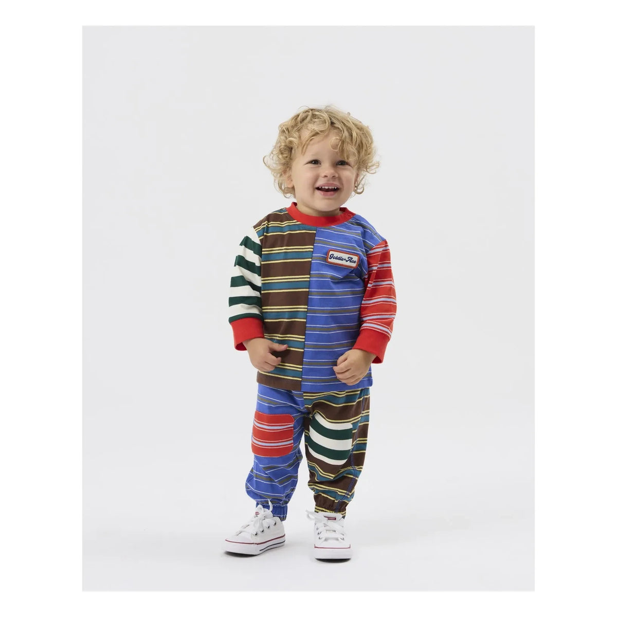 Goldie + Ace - Color Block Stripe T-Shirt | Red