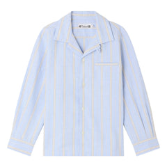 Bonpoint - Mael Striped Organic Cotton Shirt | Light Blue