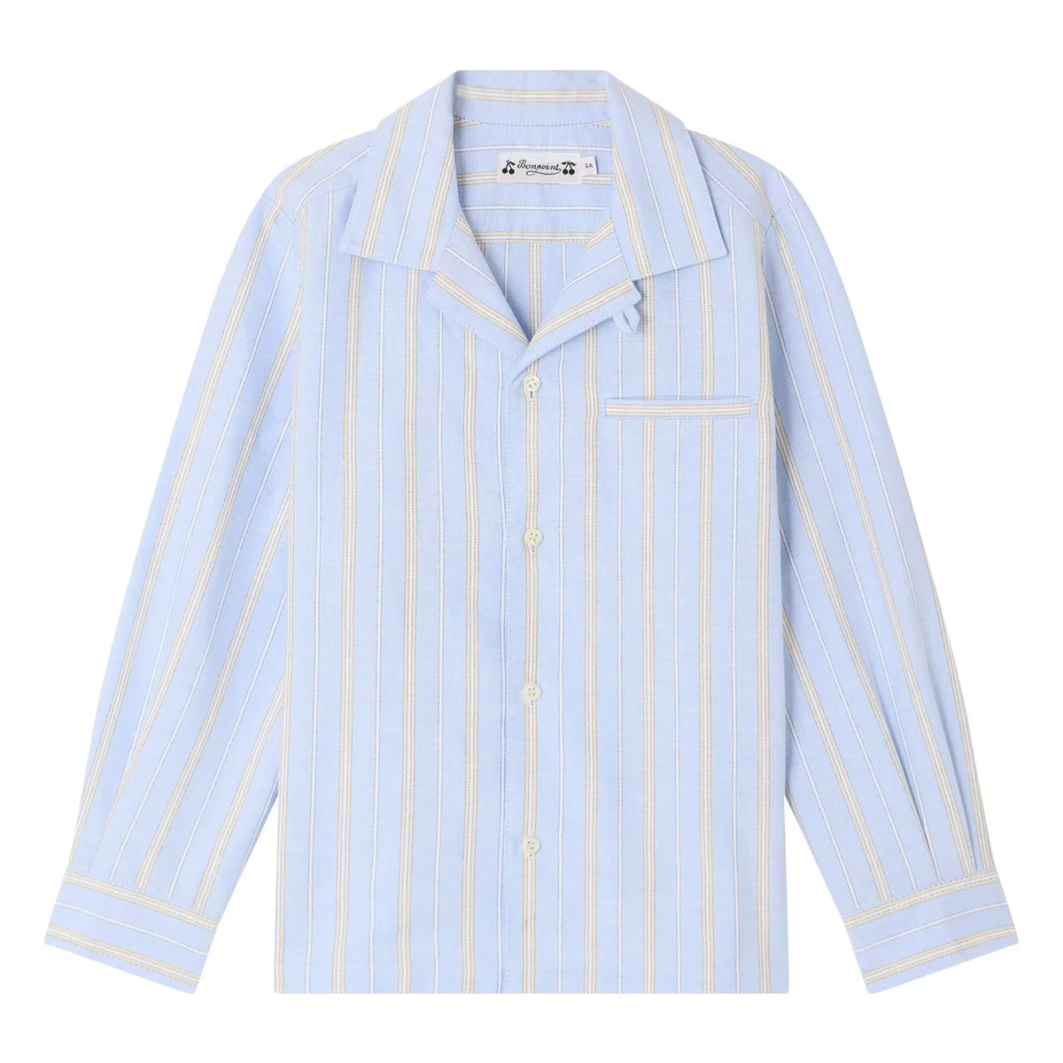 Bonpoint - Mael Striped Organic Cotton Shirt | Light Blue