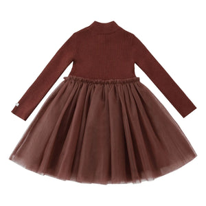 Donsje - Lotus Mixed-Material Dress | Chocolate