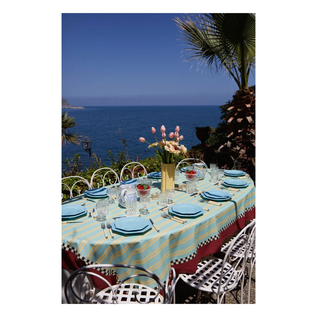 Lisa Corti - Tiger cotton tablecloth, Lisa Corti x The Socialite Family | Turquoise