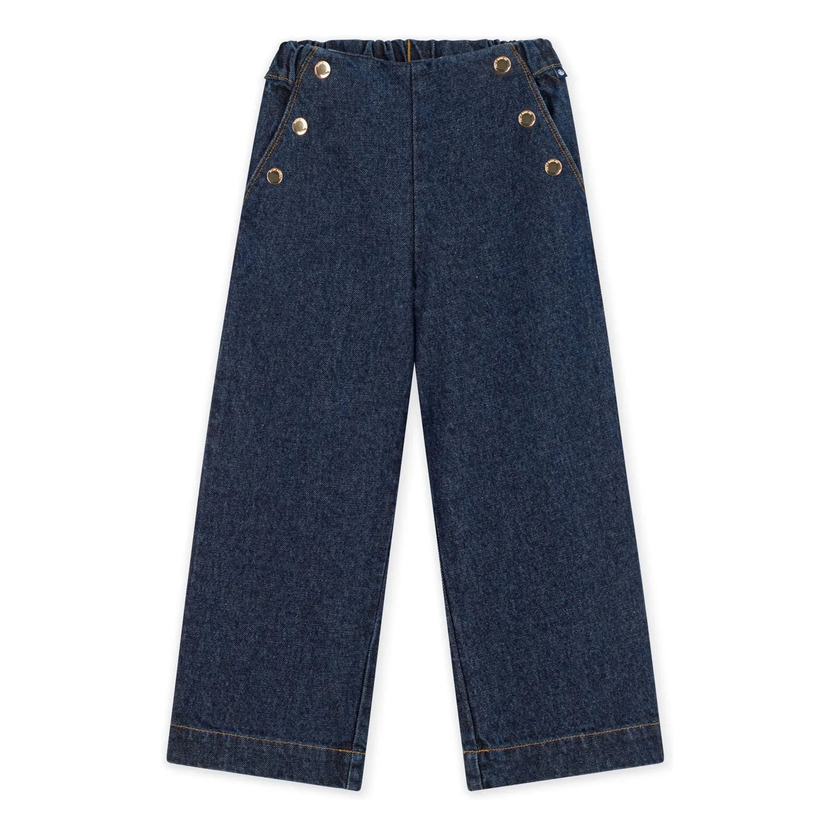 Petit Bateau - Organic Cotton Wide Leg Jeans | Dark Blue