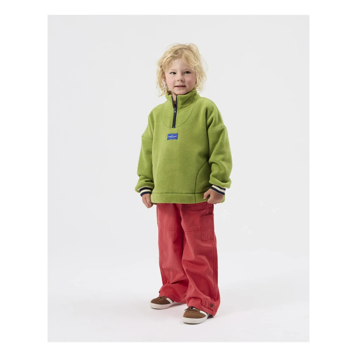 Goldie + Ace - Polar Zippered Sweatshirt | Forest Green