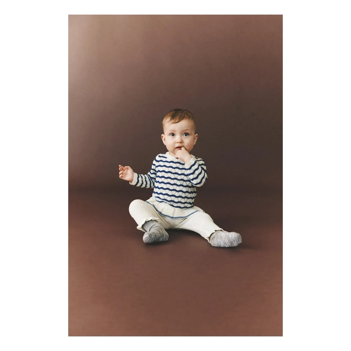 FUB - Merino Wool "Waves" Pointelle T-Shirt for Babies | Ecru