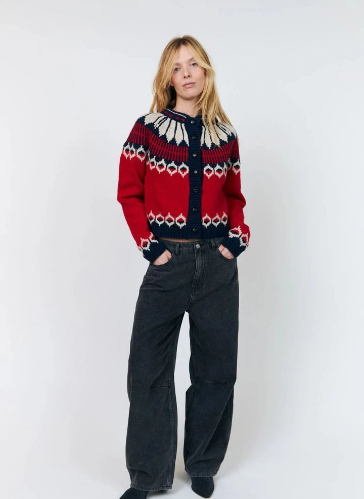 Lollys Laundry - Clare Wool Cardigan | Red