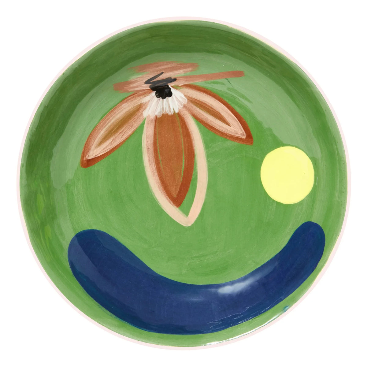 HOMERE - Daphné Floral Ceramic Shallow Bowl | Green