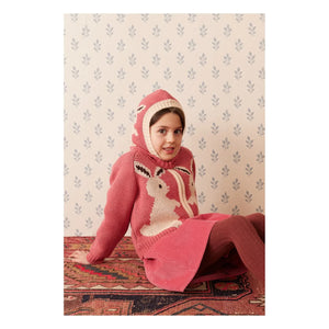 Hello Simone - Zipply Rabbit-Appliqué Cardigan | Pink