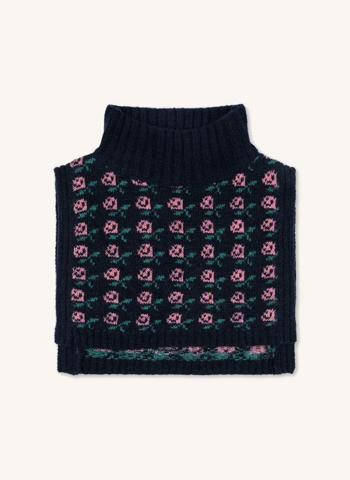 Konges Sløjd - Belou Roses Wool Neck Warmer | Night Blue