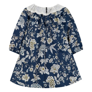 Tartine et Chocolat - Floral Wavy Collar Dress | Navy