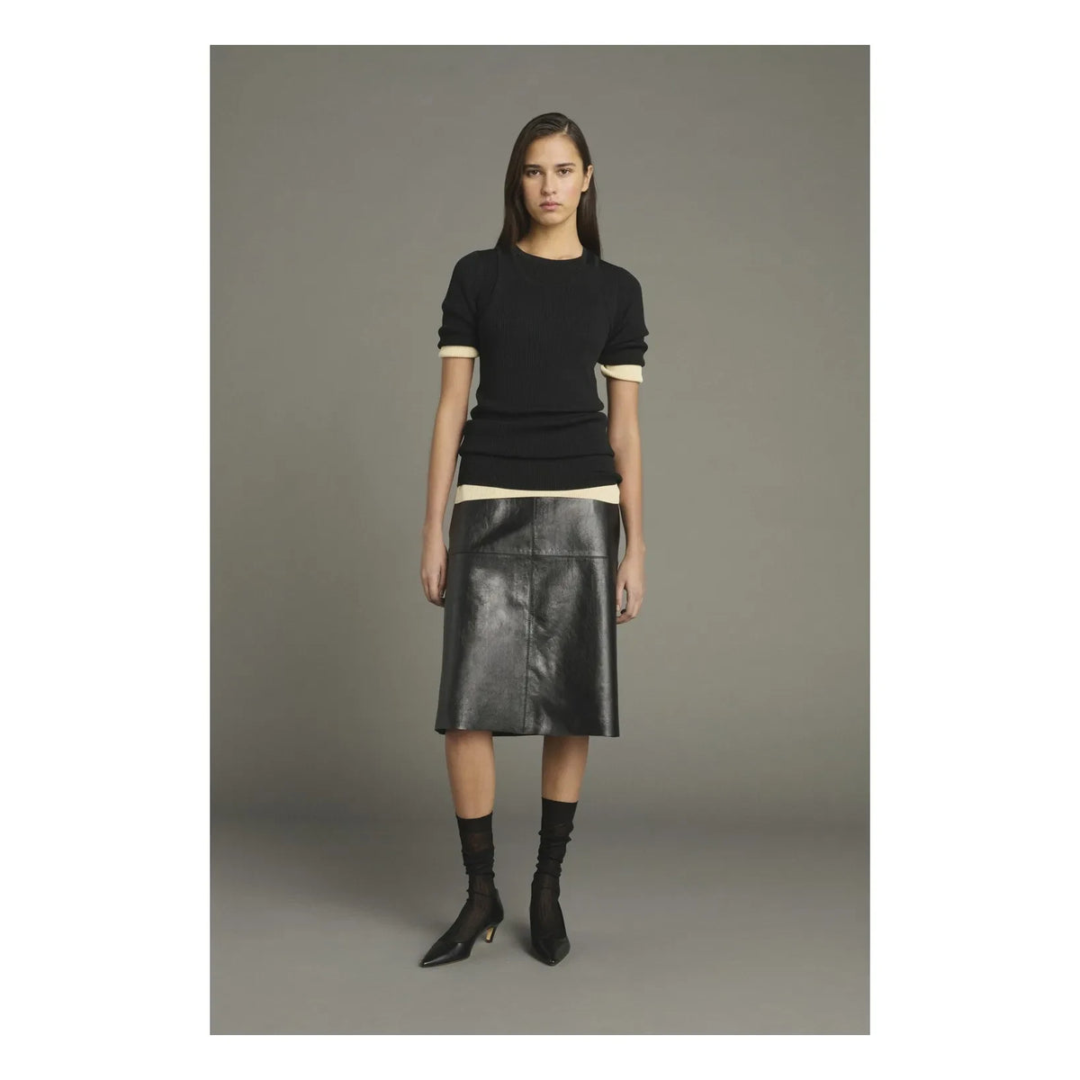 Soeur - Gwen skirt Lambskin | Black