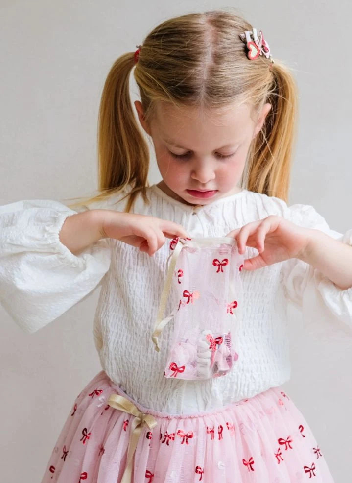 Mimi & Lula - Kittybow scrunchie and hair clip pouch | Pink