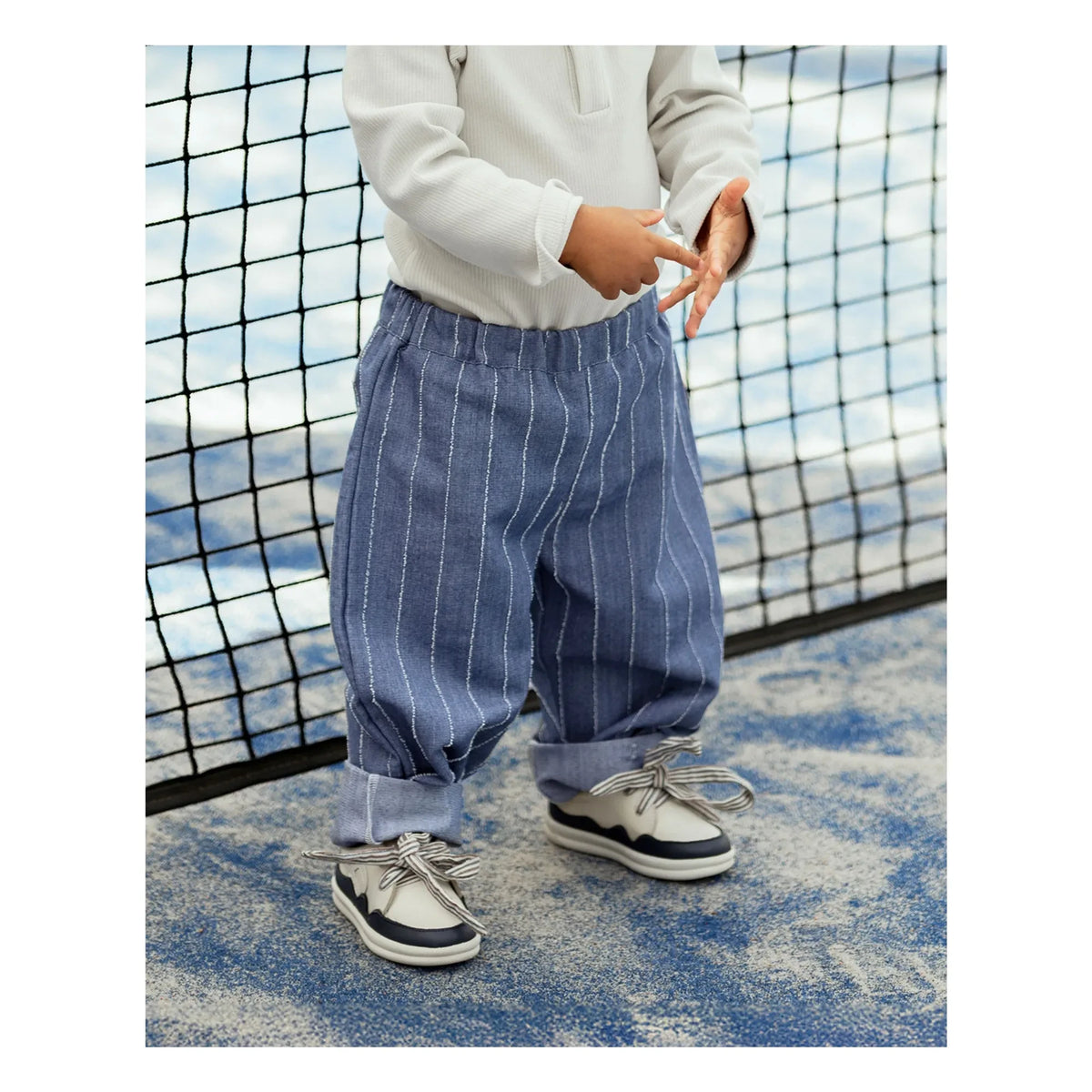 Donsje - Striped Mink Pants | Denim Blue