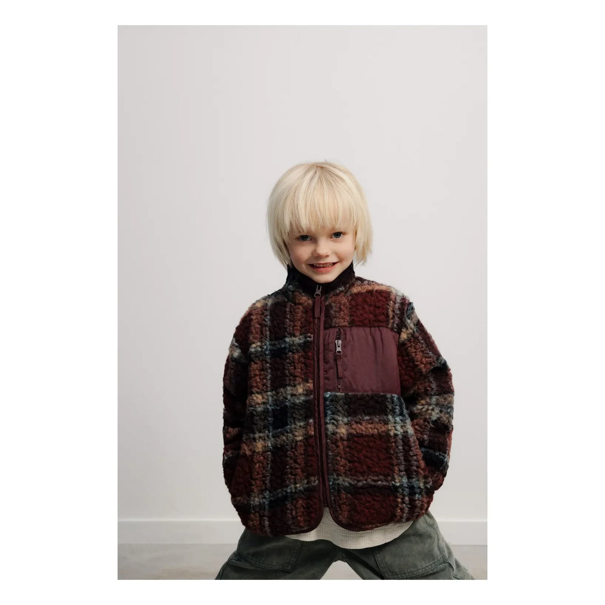 the new society - Roo Wool Fleece Jacket | Brick