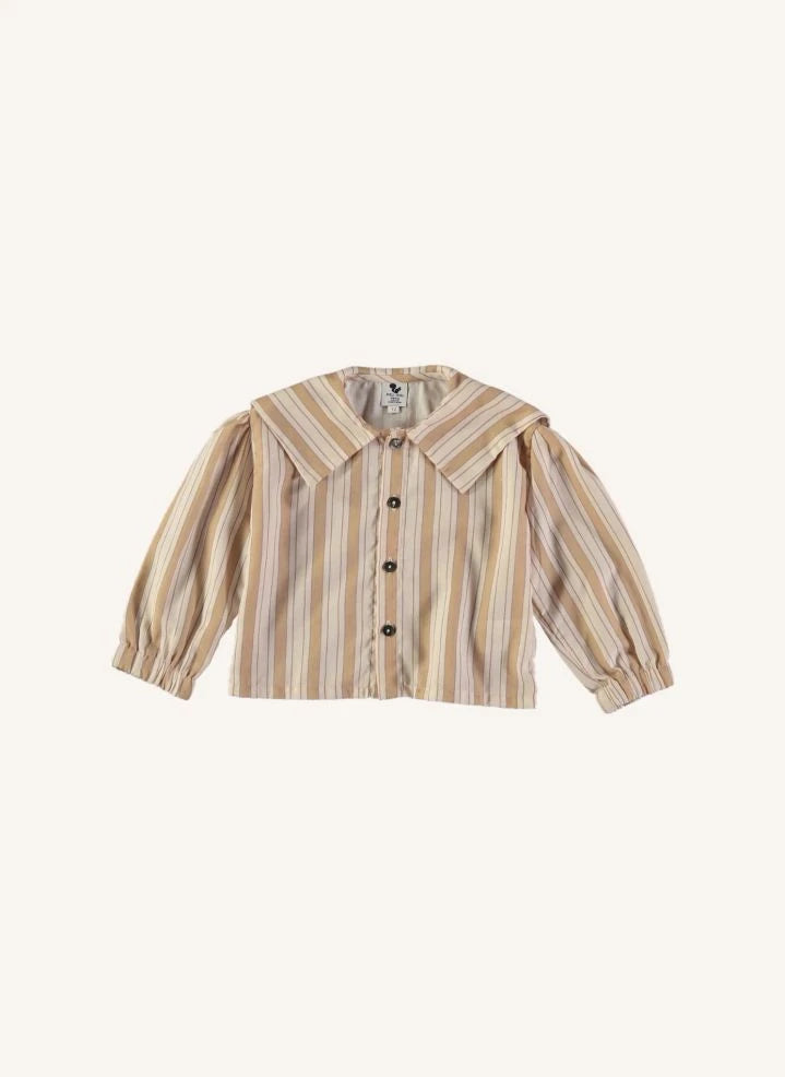 Risu Risu - Organic Cotton Striped Sailor Pajamas | Caramel