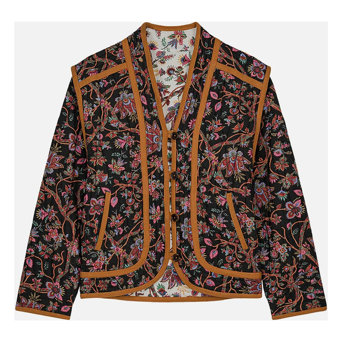 Louise Misha - Nelina Bluebell Grove Reversible Jacket - Women's Collection | Noir/Blanc