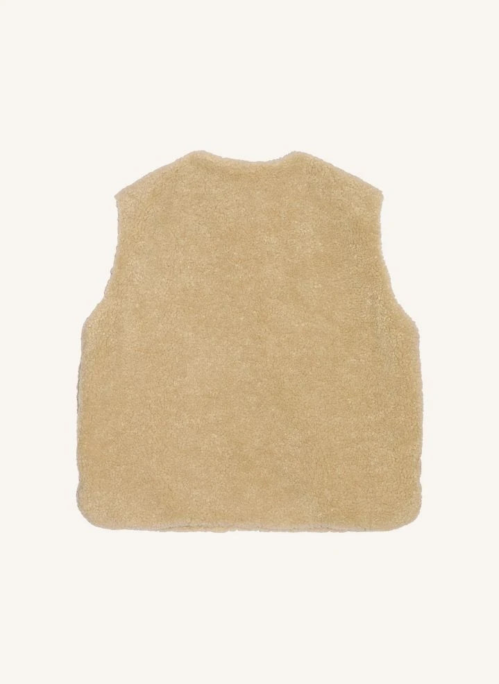 Smallable Kid - Jude Sleeveless Sherpa Jacket | Beige