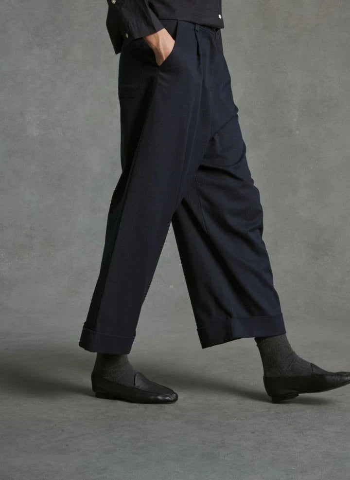 Hod - Mariano Pleated Trousers | Navy
