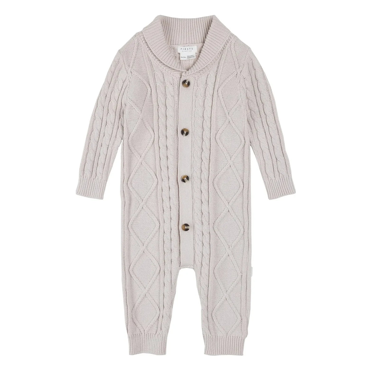 Petit Lem - Organic Cotton Jacquard Romper | Beige