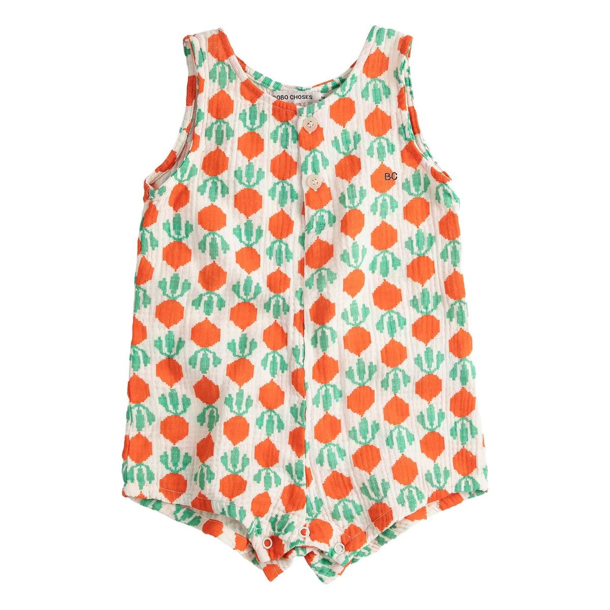 Bobo Choses - Turnip Organic Cotton Muslin Romper | Ecru