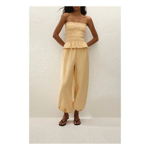 Faithfull the Brand - Tiera Linen Bustier Top | Yellow