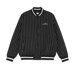 Les Deux - Les Deux Striped Varsity Jacket, Organic Cotton | Black