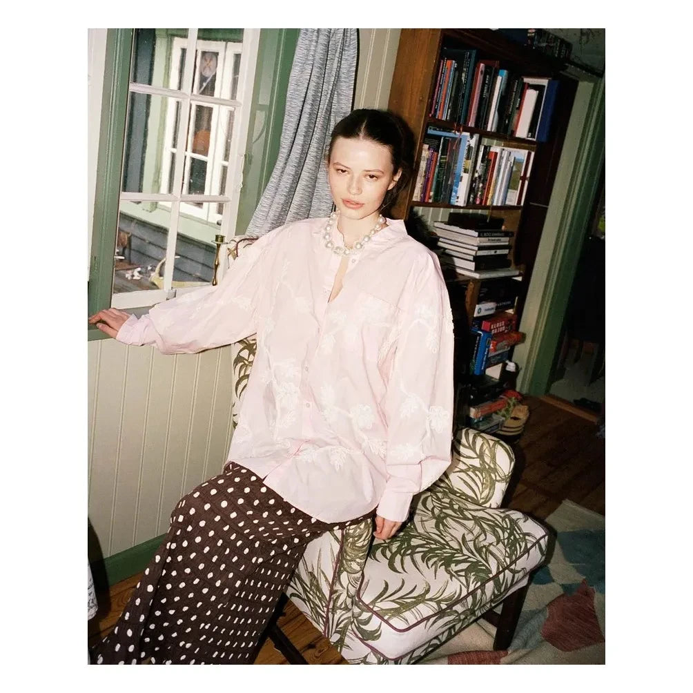 SISSEL EDELBO - Powder Pink Organic Cotton Blouse | Light Powder