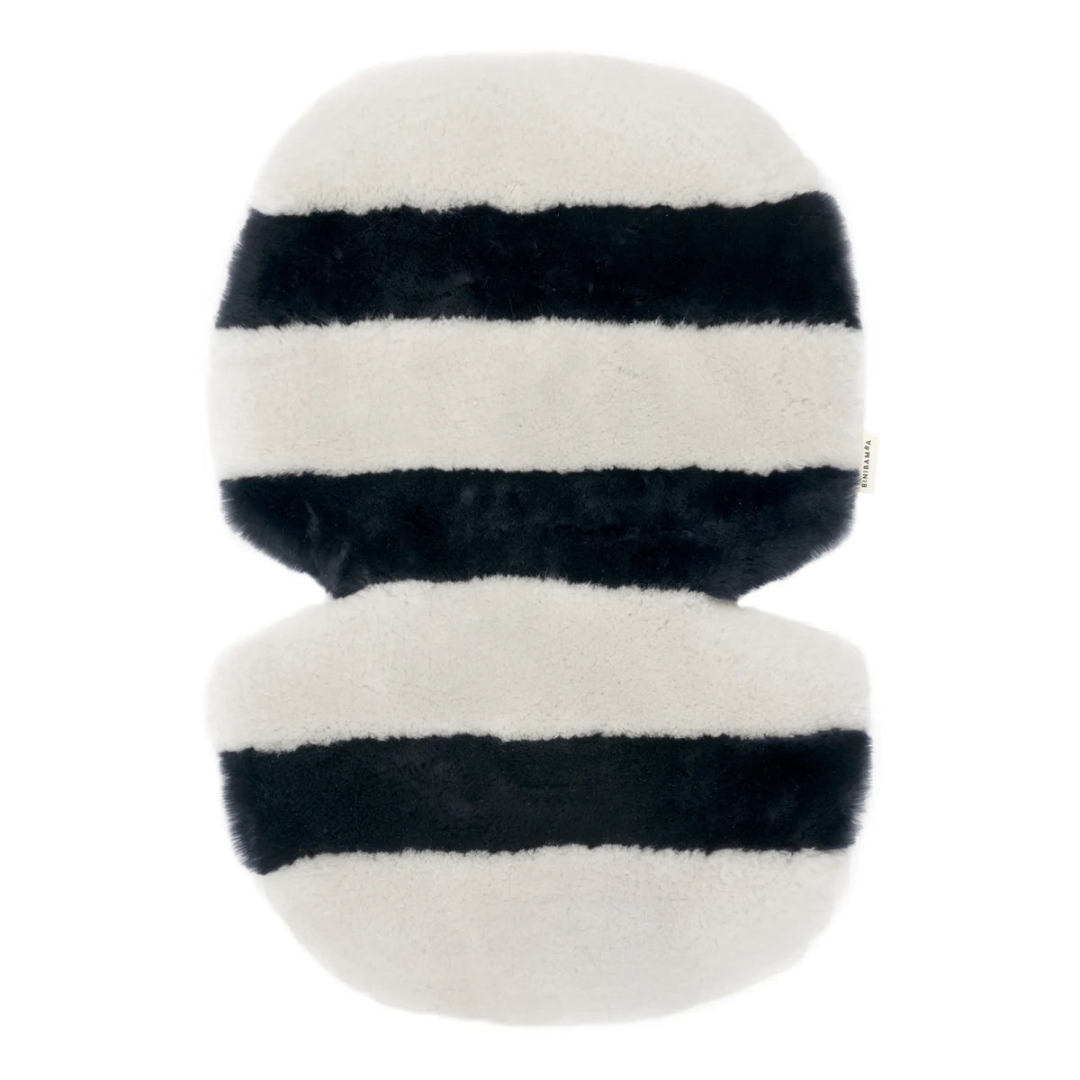 BINIBAMBA - Sheep Leather Mat for Stroller or Basket Bed | Half Moon Striped