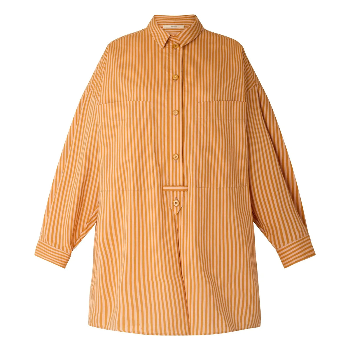 Sessùn - Fontella Cotton Striped Dress | Orange