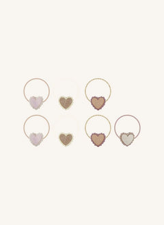 Mimi & Lula - Pink-Edged Wavy Heart Chouchou 8-piece Set