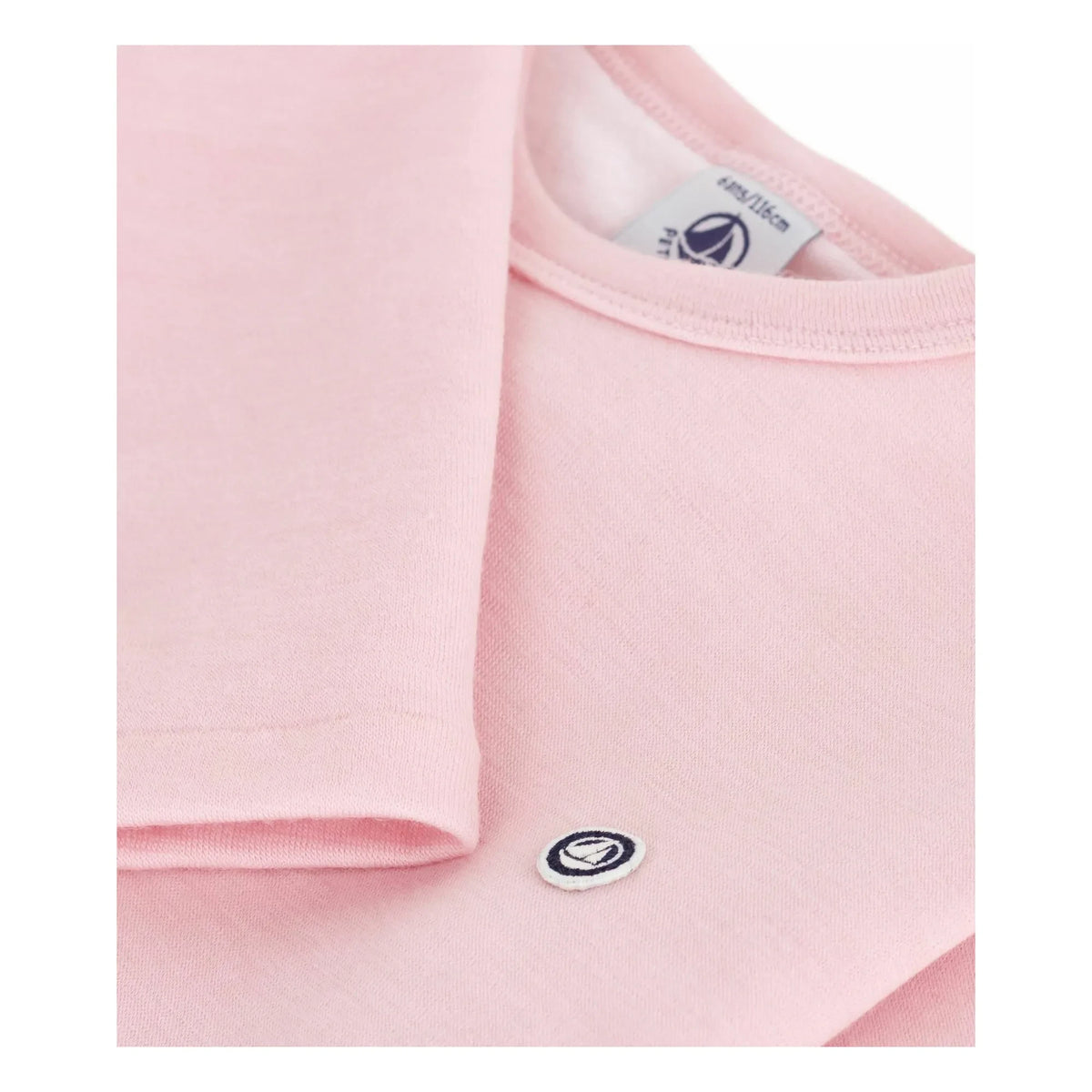Petit Bateau - Uni Logo Wool T-Shirt | Pink