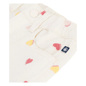Petit Bateau - Big Heart Pants | Ecru