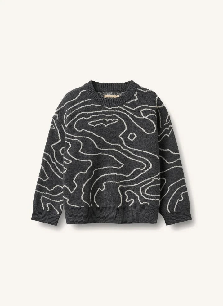 Wheat - Elias Jacquard Sweater Merino Wool | Black