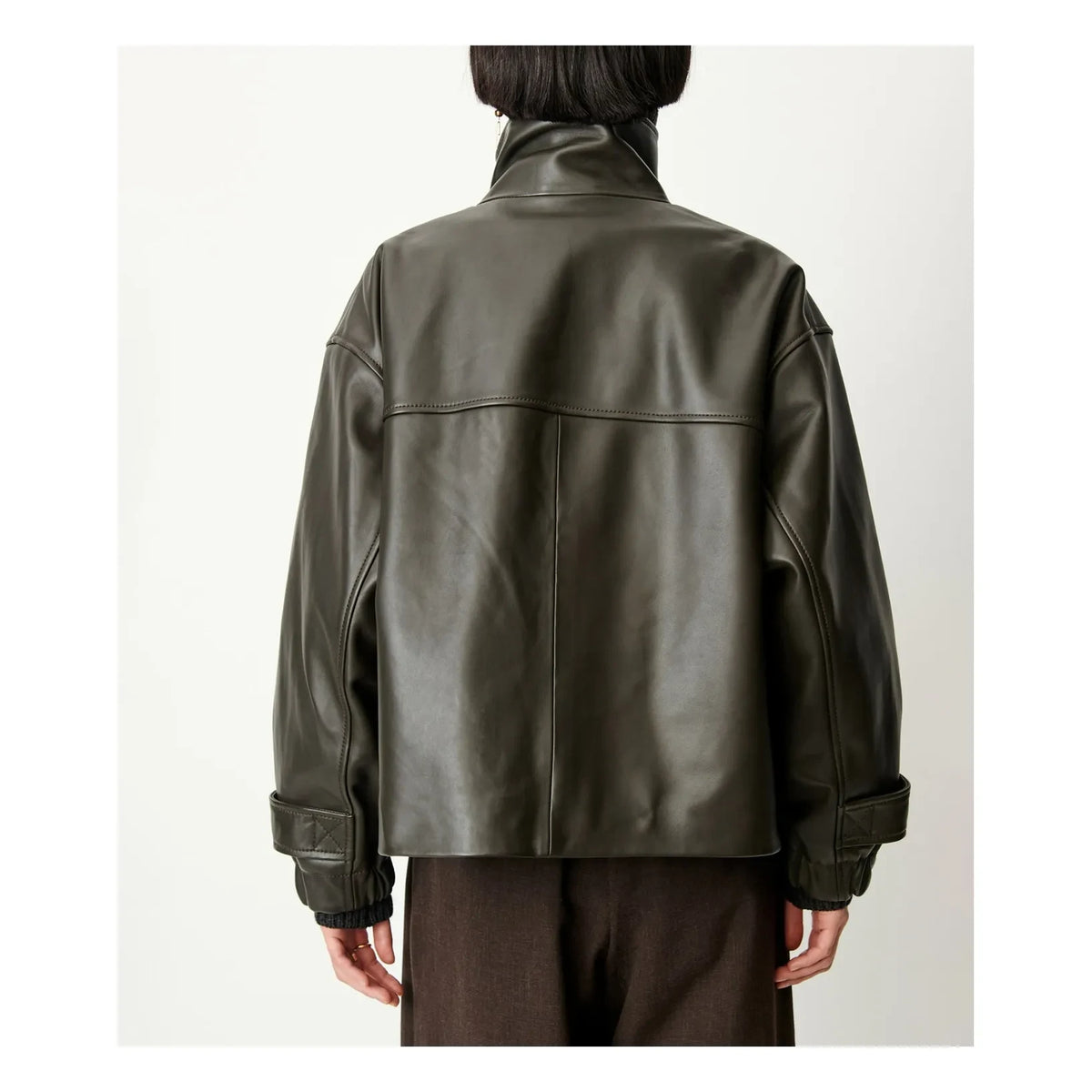 Sessùn - Alvann Leather Jacket | Dark Khaki