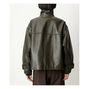 Sessùn - Alvann Leather Jacket | Dark Khaki