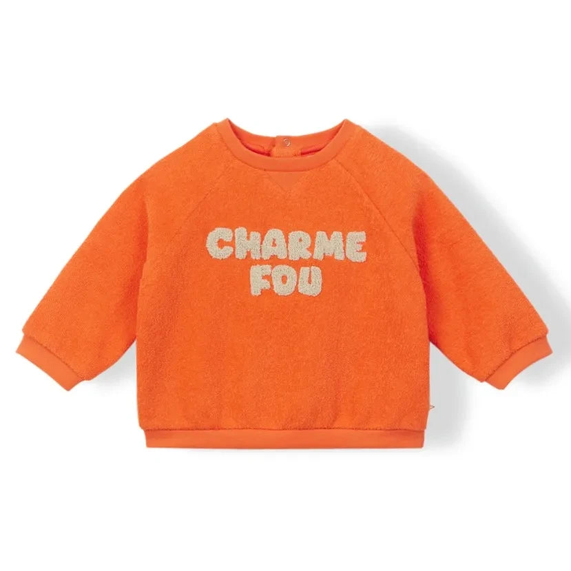 Arsène et Les Pipelettes - "Crazy Charm" Terry Sweatshirt | Orange
