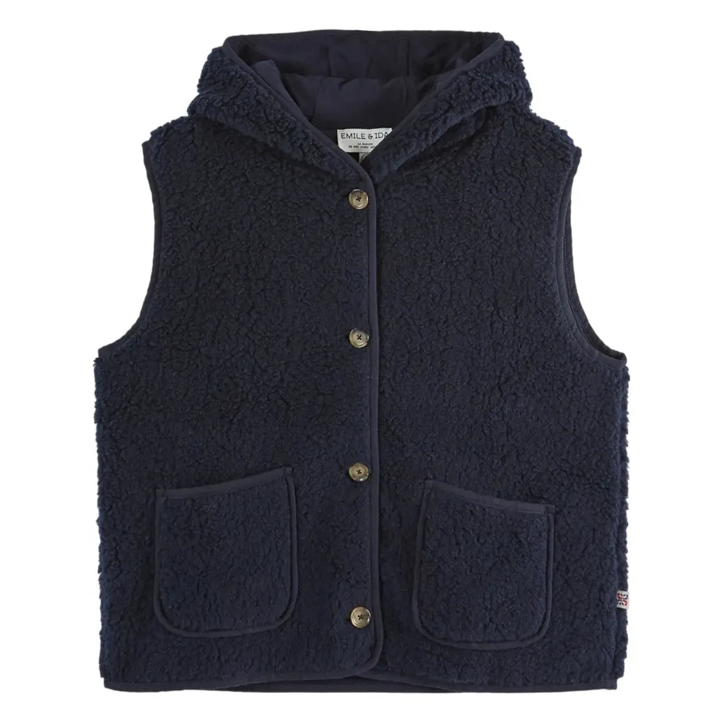 Emile et Ida - Eclat Sleeveless Jacket | Navy