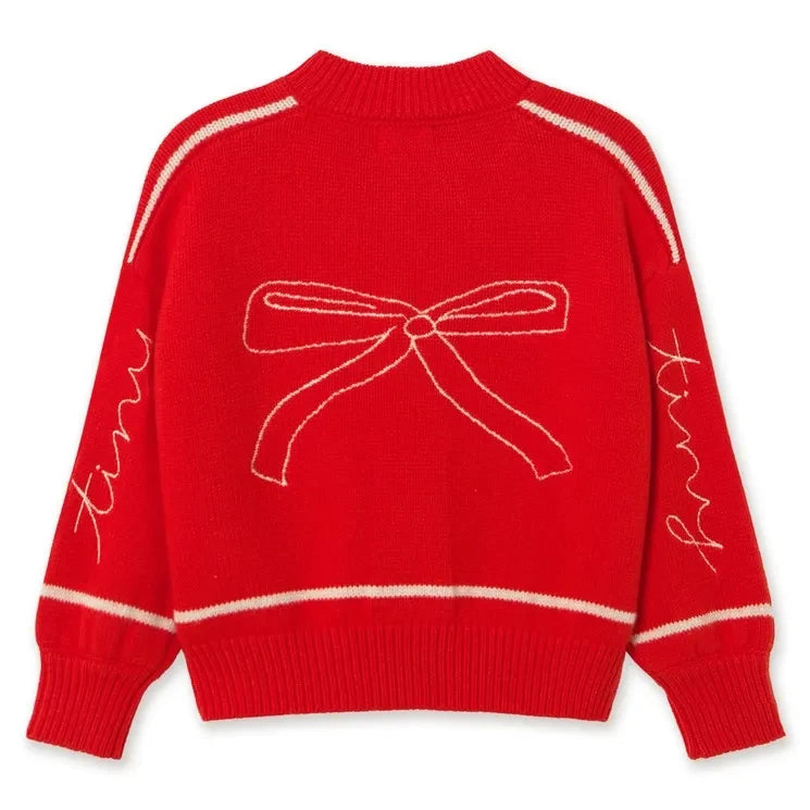 Tinycottons - Wool Knot Cardigan | Red