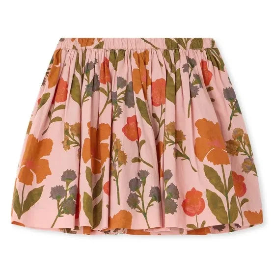 Bonpoint - Suzon Skirt Organic Cotton Flowers | Peach
