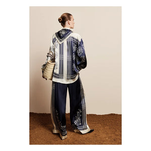 Alémais - Banderra Silk Scarf Shirt | Navy