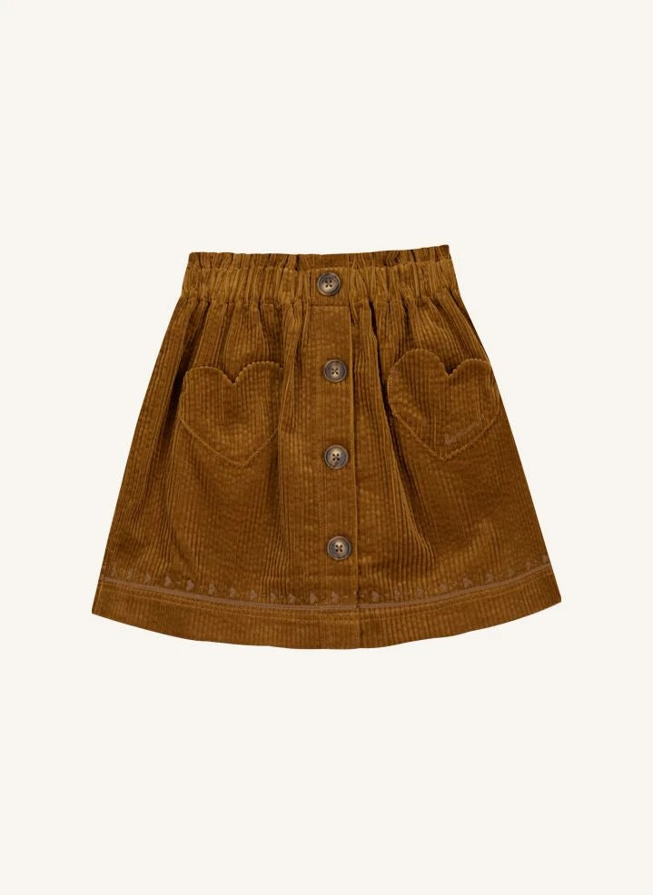 Bonton - Caramel Polka Velvet Skirt