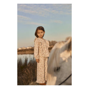 Louise Misha - Floral Organic Cotton Pants | Cream