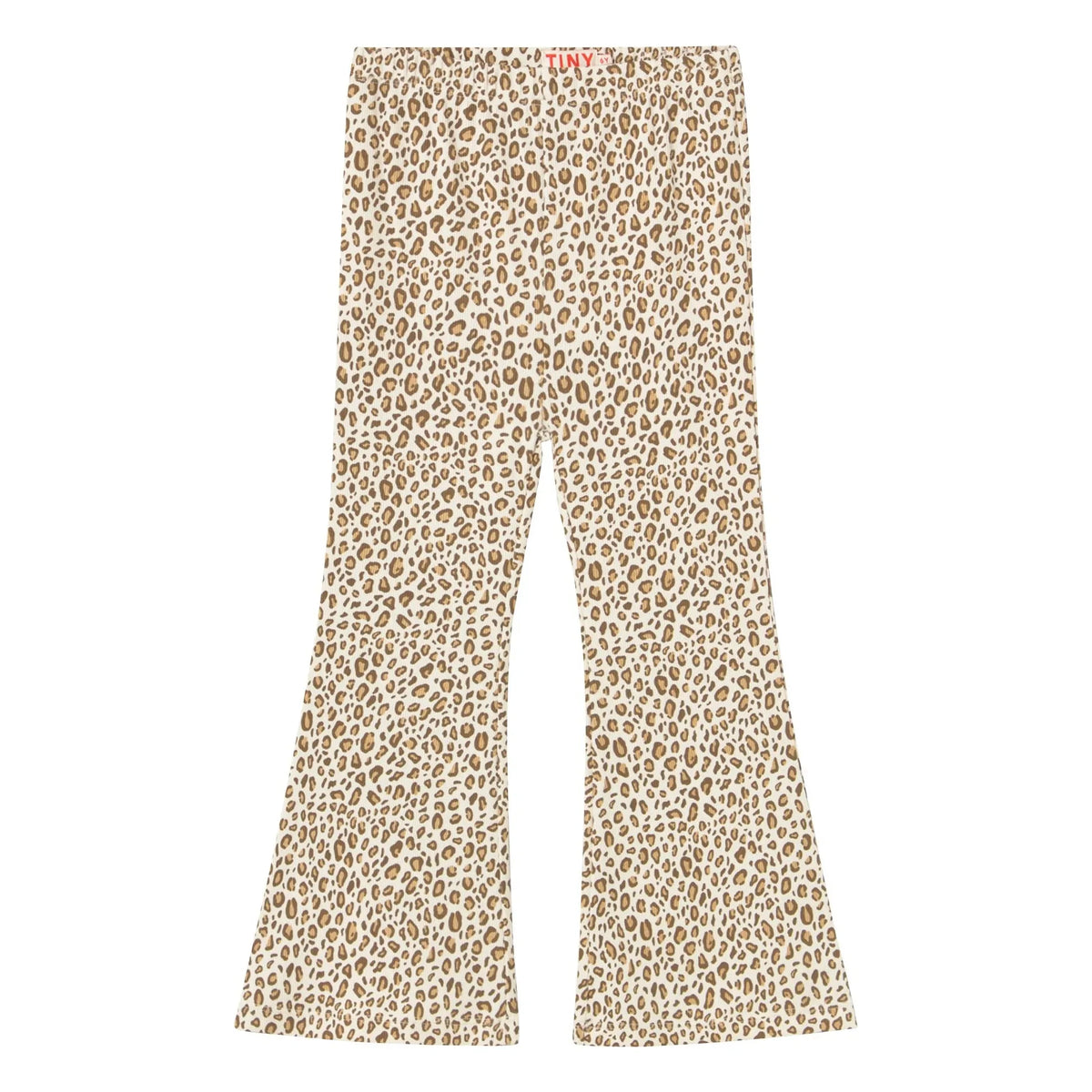 Tinycottons - Organic Cotton Leopard Rib Flare Pants | Beige