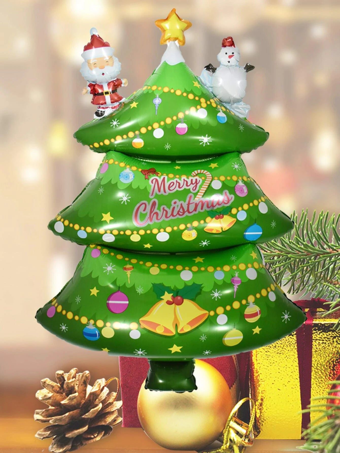 Yılbaşı - Noel Yeni Yıl Ağacı Büyük Boy 62CM Dekoratif Balonu-Dinossi