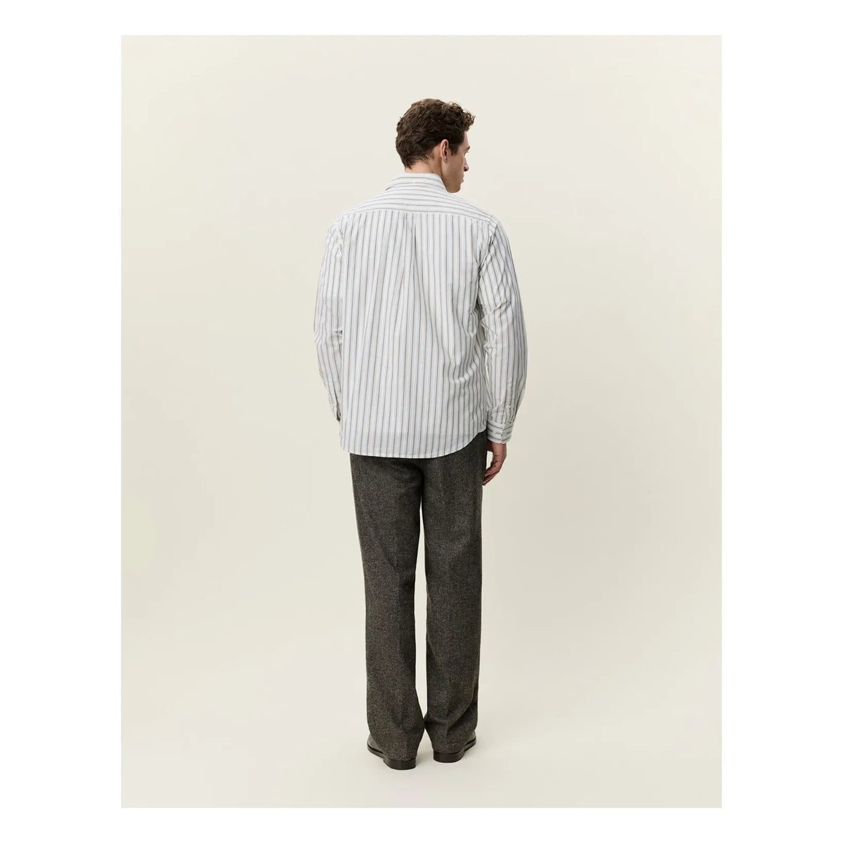 Les Deux - Striped Poplin Shirt | White - Ivory