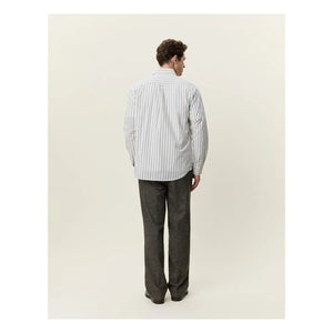 Les Deux - Striped Poplin Shirt | White - Ivory
