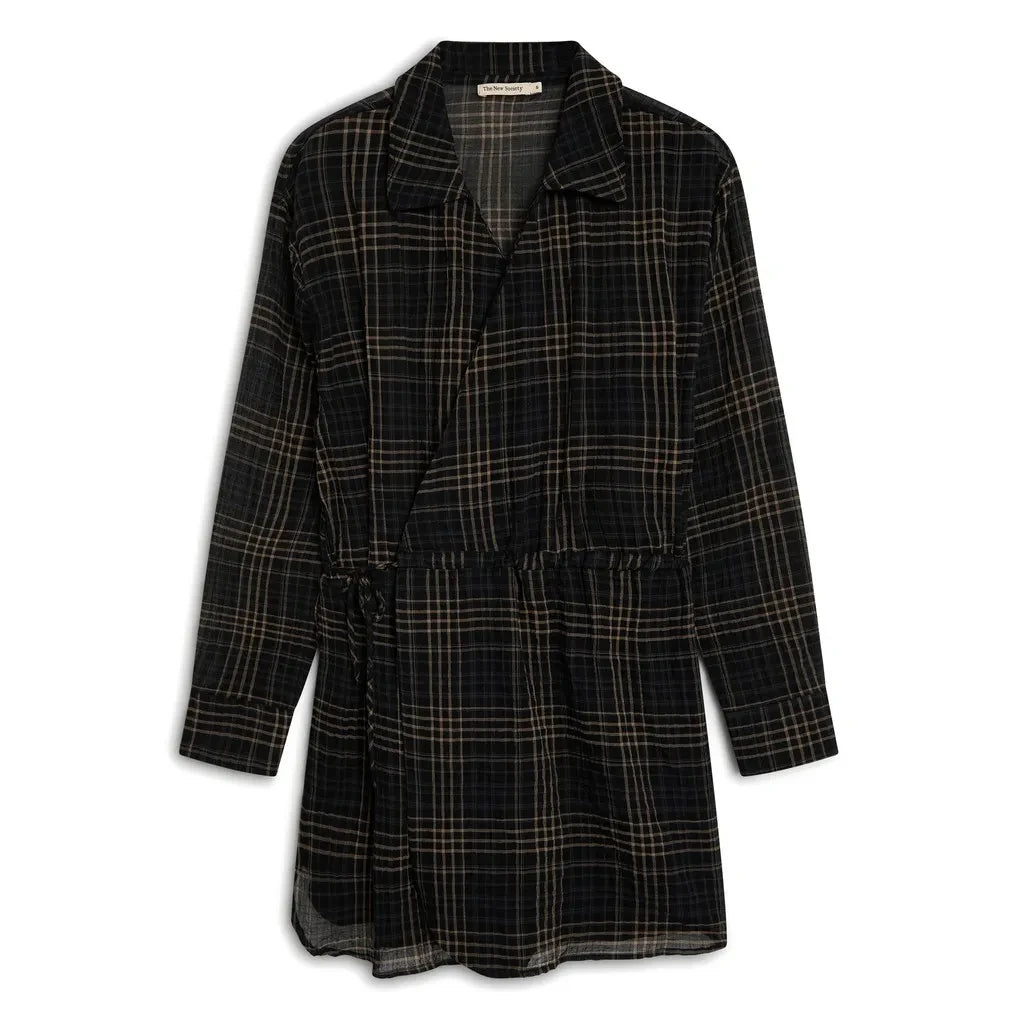 the new society - Aira Cotton Dress | Black