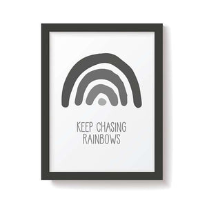 Snuz Keep Chasing Rainbows Nursery Print - Monochrome-Prints- | Natural Baby Shower