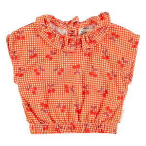 Piupiuchick - Cherry Vichy Top | Orange