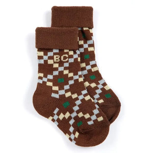 Bobo Choses - 2 Pairs Set of Organic Cotton Mushroom Socks | Brown