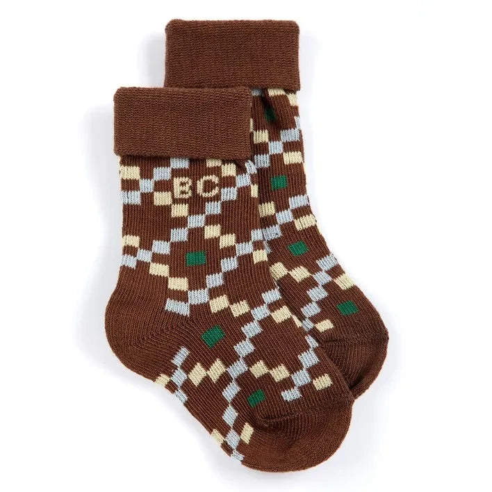 Bobo Choses - 2 Pairs Set of Organic Cotton Mushroom Socks | Brown